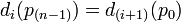 d_i(p_{(n-1)})=d_{(i+1)}(p_0)