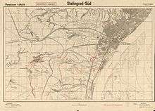 "Stalingrad-South", 1942 map from the German General Staff