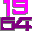 The number 1984, arranged in a square with the 1 and 9 in pink on the top and the 8 and 4 in purple on the bottom.