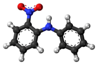 Ball-and-stick model of the 2-nitrodiphenylamine molecule