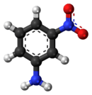 Ball-and-stick model of the 3-nitroaniline molecule