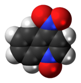 Space-filling model of the 4-nitroquinoline 1-oxide molecule