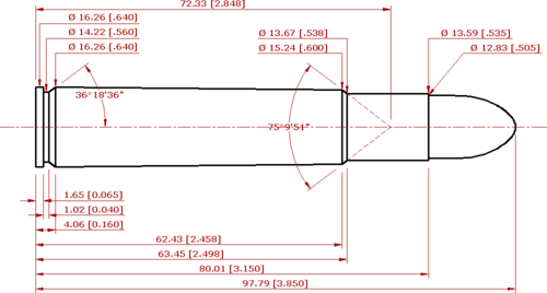 CIP compliant schematic of the .505 Magnum Gibbs