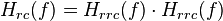 H_{rc}(f) = H_{rrc}(f)\cdot H_{rrc}(f)