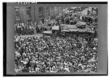 A Valentine tank destined for the Soviet Union leaves the factory in the United Kingdom.