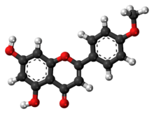 Ball-and-stick model of acacetin