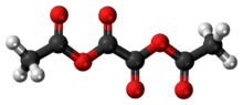 Ball-and-stick model of the acetic oxalic anhydride molecule