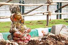 Statue after immersion, still largely intact