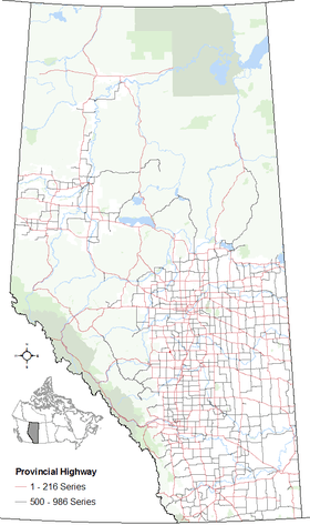 Alignment of Highway 20A in Alberta