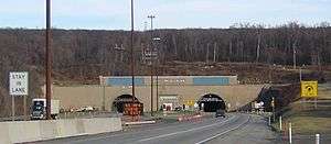 Two tunnel entrances (two lanes in each direction)