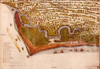 Orford is the centre-left settlement depicted in this 1588 map