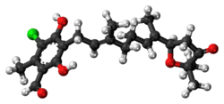 Space-filling model of the ascofuranone molecule