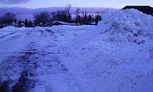 Photograph of a snowbank in Ashland, Wisconsin.