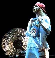 Axl Rose on stage in Tel Aviv, Israel, 1993