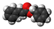 Space-filling model of the benzyl cinnamate molecule