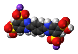 Space-filling model of the component ions of bisdisulizole disodium