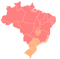 Map of Brazil displaying its first-level administrative divisions (Federative units) according to the category of their Human Development Index.