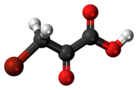 Ball-and-stick model of the bromopyruvic acid molecule