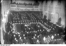 Great hall containing many people