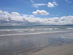 A photograph of a beach.