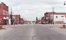 A street in a downtown area