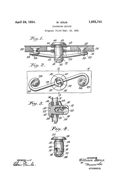 A picture of a Dzus fastener.