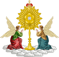 Mariavite emblem composed of two angels and a monstrance