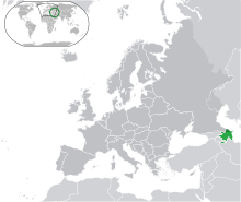 Map showing Azerbaijan in Europe