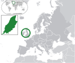 Map showing the Isle of Man in Europe