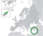 Map showing Northern Cyprus in Europe