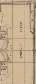 A map of a field on tan-brown paper