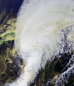 Satellite image of tropical storm