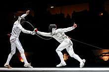 Final of the Challenge Réseau Ferré de France–Trophée Monal 2012, épée world cup tournament in Paris.