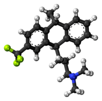 Ball-and-stick model of the fluotracen molecule