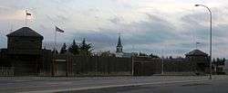 View of the Fort Macleod pallisades