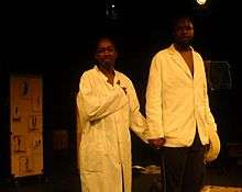 Picture of Habib Dembélé (left) and Pitcho Womba Konga at the Barbican Centre, London.