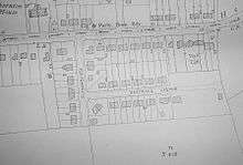 A map showing the former site of the Fulfordgate association football ground and its surroundings