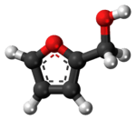 Ball-and-stick model of the furfuryl alcohol molecule