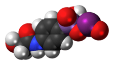 Space-filling model of the glycobiarsol molecule