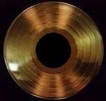 A golden vinyl LP