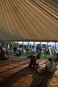 Attendees inside the tent