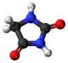 Ball-and-stick model of hydantoin