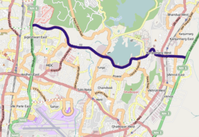 Map shows the route of the JVLR which links the Western and Eastern Express Highways.