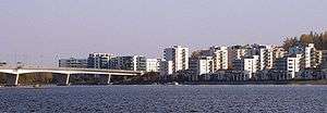 The Kuokkala Bridge and buildings of Ainolanranta.