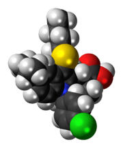 Space-filling model of the L 663536 molecule