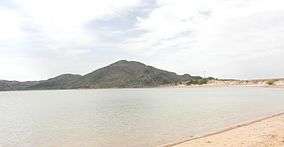 A photo of Lake Altus and granite peaks in Quartz Mountain Nature Park