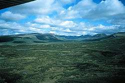 Landscape of a mountain range.