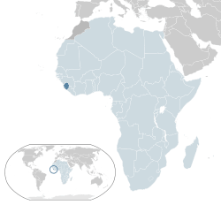 Location of  Sierra Leone  (dark blue)– in Africa  (light blue & dark grey)– in the African Union  (light blue)  –  [Legend]