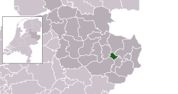 Highlighted position of Borne in a municipal map of Overijssel