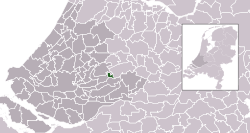 Highlighted position of Schoonhoven in a municipal map of South Holland